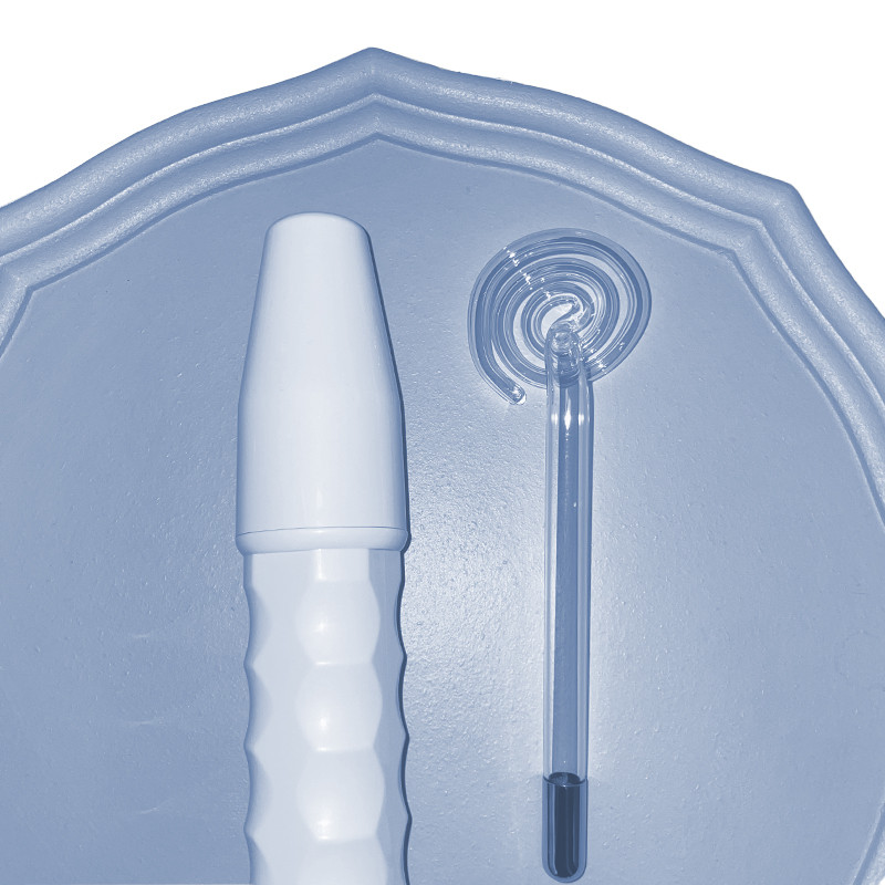 Spiralinis elektrodas HF Pakeiskite stiklinį vamzdelį argono violetinės spinduliuotės neoninis aukšto dažnio veido aparatas spuogų odos priežiūra veido masažas