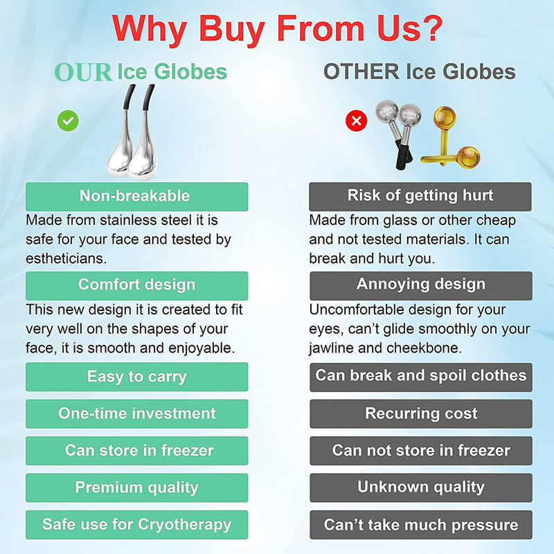 Metallist jääkera krüopulgad silmadele näole ilu näohooldusele massaaži jahutavad spaa gloobused aitavad eemaldada turseid ahendavad poore Nahahooldus