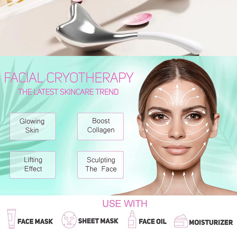 Metallist jääkera krüopulgad silmadele näole ilu näohooldusele massaaži jahutavad spaa gloobused aitavad eemaldada turseid ahendavad poore Nahahooldus