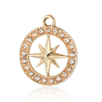 5τμχ/Παρτίδα Κράμα ψευδαργύρου Rhinestone Star Planet Lightning Charms Crescent Moon Sun Unicorn Στρογγυλό βραχιόλι Κρεμαστό κολιέ