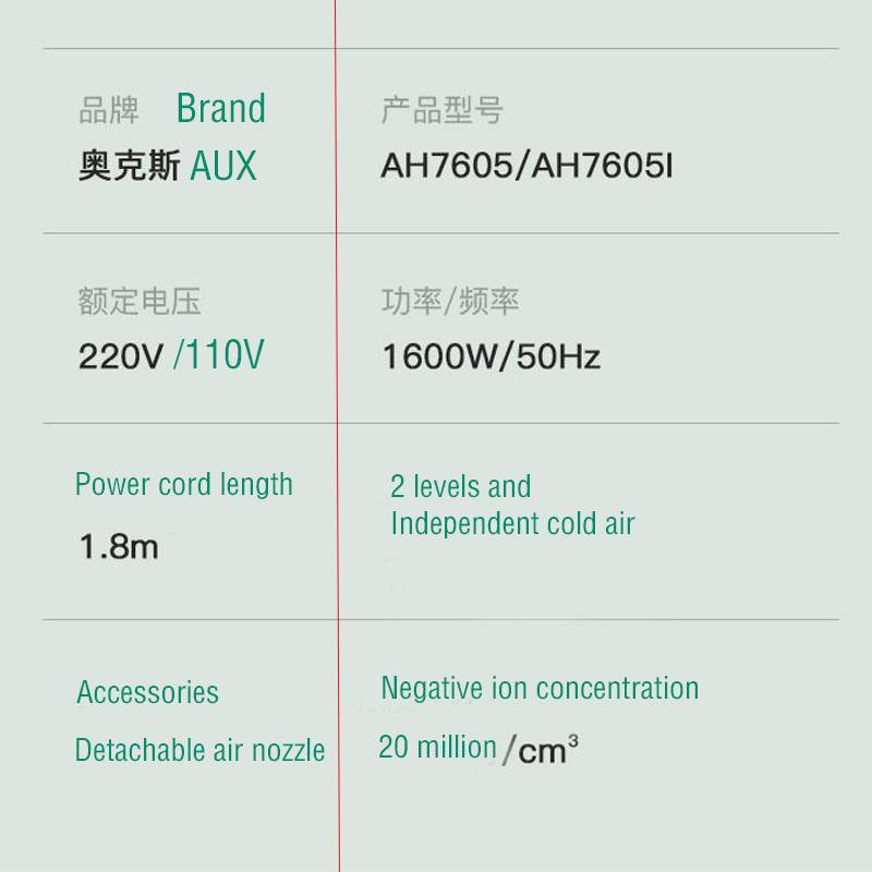 VIP Link Negative Ion ELECTRIC Föön Quick Dry AUX Uus kvaliteetne professionaalne võimsus 1600W juuksurisalongi Dropshipping