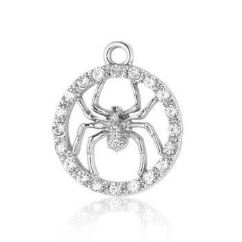 5 τεμ/Παρτίδα Κράμα ψευδαργύρου Rhinestone Alligator Spider Bee Charms Dolphin Bear Elephant Fish Snail κρεμαστό βραχιόλι Κολιέ Κατασκευή