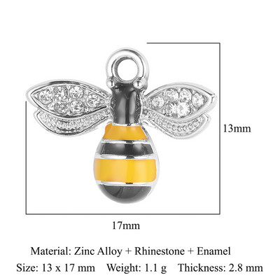 5Pcs/Lot Legura cinka Rhinestone Aligator Pauk Bee Charms Dupin Medvjed Slon Riba Puž Privjesak Narukvica Ogrlica Izrada