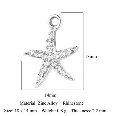 5Pcs/Lot Legura cinka Rhinestone Aligator Pauk Bee Charms Dupin Medvjed Slon Riba Puž Privjesak Narukvica Ogrlica Izrada