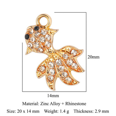5Pcs/Lot Legura cinka Rhinestone Aligator Pauk Bee Charms Dupin Medvjed Slon Riba Puž Privjesak Narukvica Ogrlica Izrada