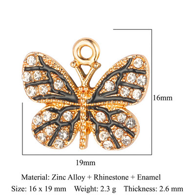 5Pcs/Lot Legura cinka Rhinestone Aligator Pauk Bee Charms Dupin Medvjed Slon Riba Puž Privjesak Narukvica Ogrlica Izrada