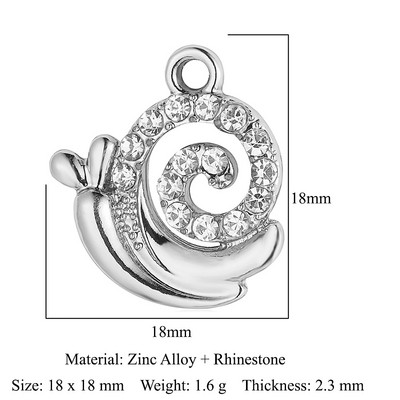 5Pcs/Lot Legura cinka Rhinestone Aligator Pauk Bee Charms Dupin Medvjed Slon Riba Puž Privjesak Narukvica Ogrlica Izrada