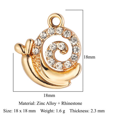 5Pcs/Lot Legura cinka Rhinestone Aligator Pauk Bee Charms Dupin Medvjed Slon Riba Puž Privjesak Narukvica Ogrlica Izrada