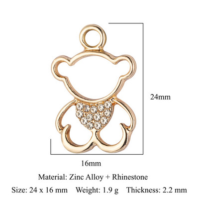 5Pcs/Lot Legura cinka Rhinestone Aligator Pauk Bee Charms Dupin Medvjed Slon Riba Puž Privjesak Narukvica Ogrlica Izrada