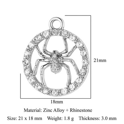 5Pcs/Lot Legura cinka Rhinestone Aligator Pauk Bee Charms Dupin Medvjed Slon Riba Puž Privjesak Narukvica Ogrlica Izrada