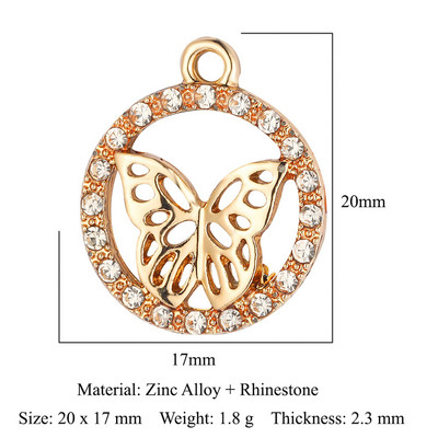 5Pcs/Lot Legura cinka Rhinestone Aligator Pauk Bee Charms Dupin Medvjed Slon Riba Puž Privjesak Narukvica Ogrlica Izrada