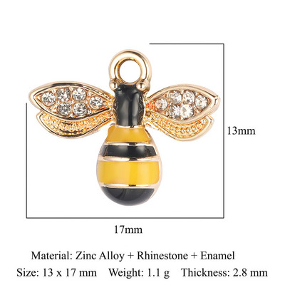 5Pcs/Lot Legura cinka Rhinestone Aligator Pauk Bee Charms Dupin Medvjed Slon Riba Puž Privjesak Narukvica Ogrlica Izrada