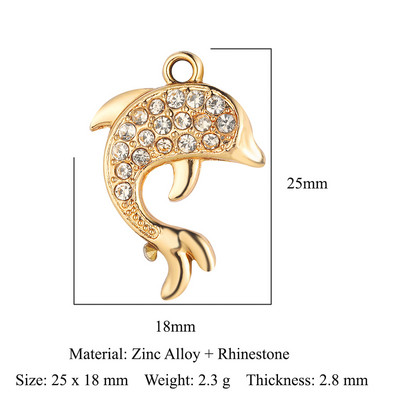 5Pcs/Lot Legura cinka Rhinestone Aligator Pauk Bee Charms Dupin Medvjed Slon Riba Puž Privjesak Narukvica Ogrlica Izrada