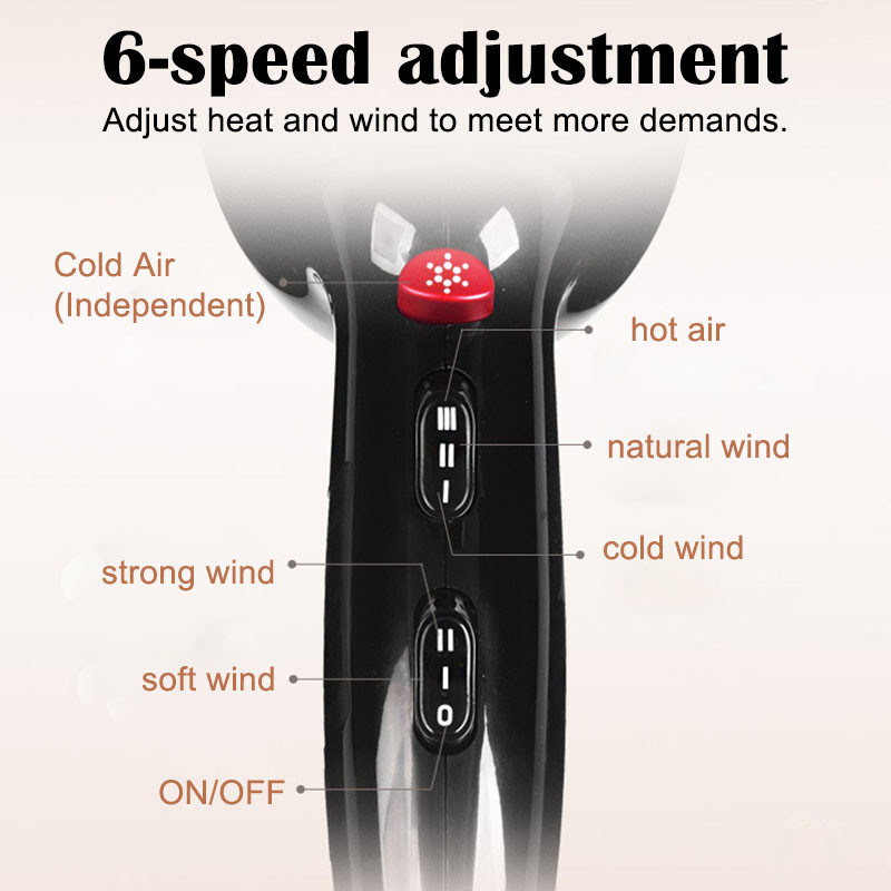 Föön suure võimsusega juuksurisalong föön 2200W negatiivsed ioonid Stiilitööriistad salongidesse Kuuma ja külma tuulega majapidamises kasutamiseks