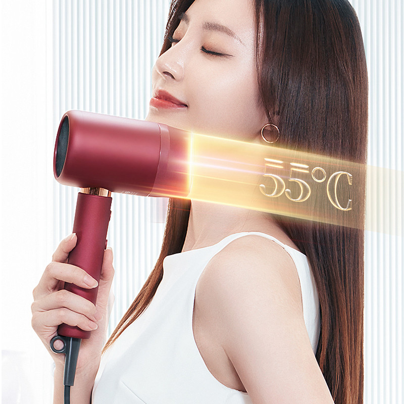 SONOFLY Showsee minianioonföön 55 ℃ konstantse temperatuuriga 1800 W kiire kuivamise kuuma ja külma õhu magnetotsikuga juuksepuhur A112