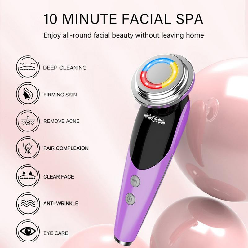 7-ühes näomasseerija kodune näonahahooldusvahend meestele ja naistele RF mikrovoolu LED-naha noorendamise eemaldaja