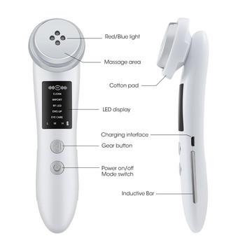 5 λειτουργίες 3 Gears Radio Frequency Beauty Instrument Essence Εισαγωγή Εξαγωγή Σύσφιξη Lifting Καθαρισμός Αναζωογόνηση δέρματος USB