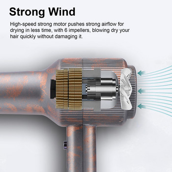 Εργαλεία πιστολάκι μαλλιών 2000W Βούρτσα φυσητήρων οικιακής χρήσης Ζεστός κρύος άνεμος Ρυθμιζόμενος 3 ταχύτητες πιστολάκι Φορητό styling μαλλιών