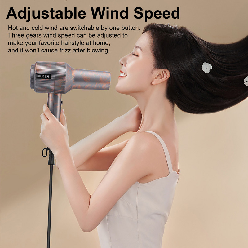 Föön Tööriistad 2000 W majapidamises kasutatav juuksepuhuri hari kuum külm tuul 3 kiirust reguleeritav fööni hajuti kaasaskantav juuste kujundamine