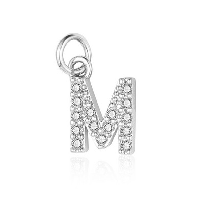 3 kom/lot Početno ime Abeceda Bakreni kubni cirkonij šarm Veleprodaja Ženski privjesak sa slovom za narukvicu Izrada naušnica Ogrlica
