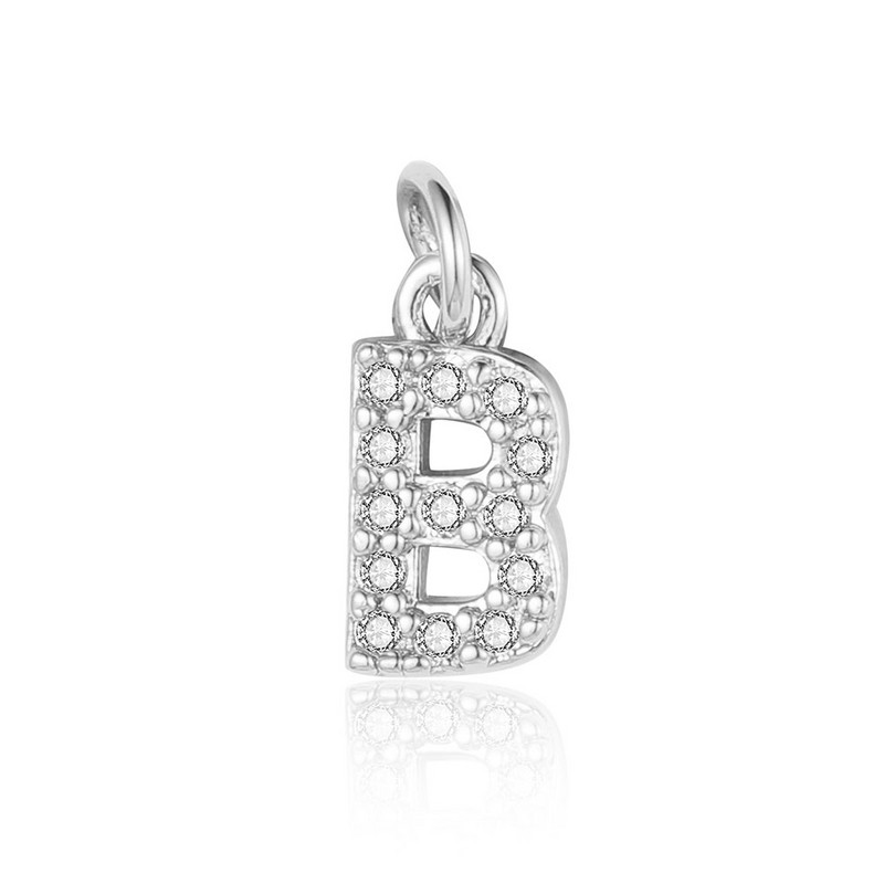 3 kom/lot Početno ime Abeceda Bakreni kubni cirkonij šarm Veleprodaja Ženski privjesak sa slovom za narukvicu Izrada naušnica Ogrlica