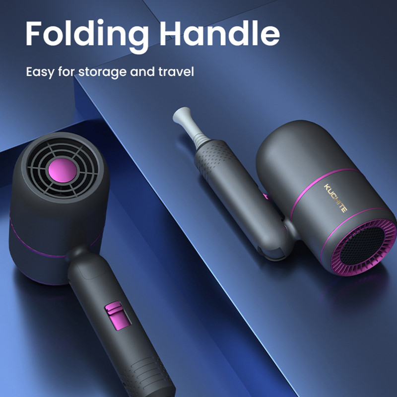 Skladací fén na vlasy NTC s konštantnou reguláciou teploty, modrými negatívnymi iónmi, redukciou hluku pre domácnosť