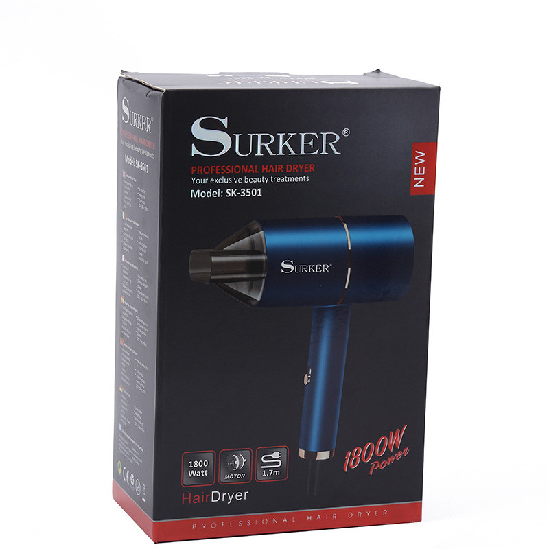 Plaukų džiovintuvas Profesionalus plaukų suktukas salono džiovintuvas karštas šaltas vėjas mėlynas šviesus neigiamas jonų pūtiklis elektrinis plaukų džiovintuvas šepečio šukos