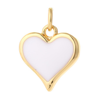 Heart Red White Jewelry Making Charms Χρυσό χρώμα Micro Pave Dangle Diy κρεμαστό προμήθειες Σκουλαρίκι Κολιέ σχεδιαστή χάλκινο δώρο