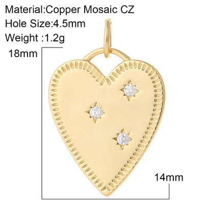 Sirds sarkana balta rotaslietu izgatavošana piekariņi Zelta krāsa Micro Pave Dangle Diy Kulonu piederumi Auskaru Kaklarota Dizainera vara dāvana