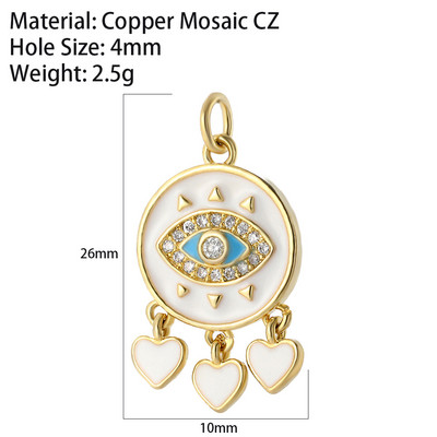 Sirds sarkana balta rotaslietu izgatavošana piekariņi Zelta krāsa Micro Pave Dangle Diy Kulonu piederumi Auskaru Kaklarota Dizainera vara dāvana