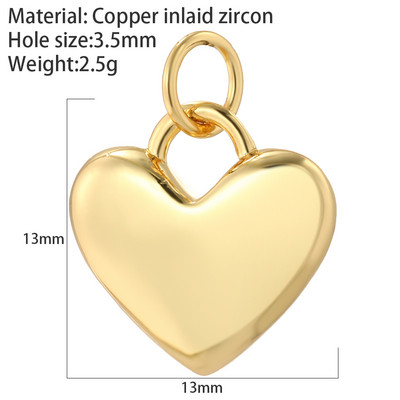 Sirds sarkana balta rotaslietu izgatavošana piekariņi Zelta krāsa Micro Pave Dangle Diy Kulonu piederumi Auskaru Kaklarota Dizainera vara dāvana