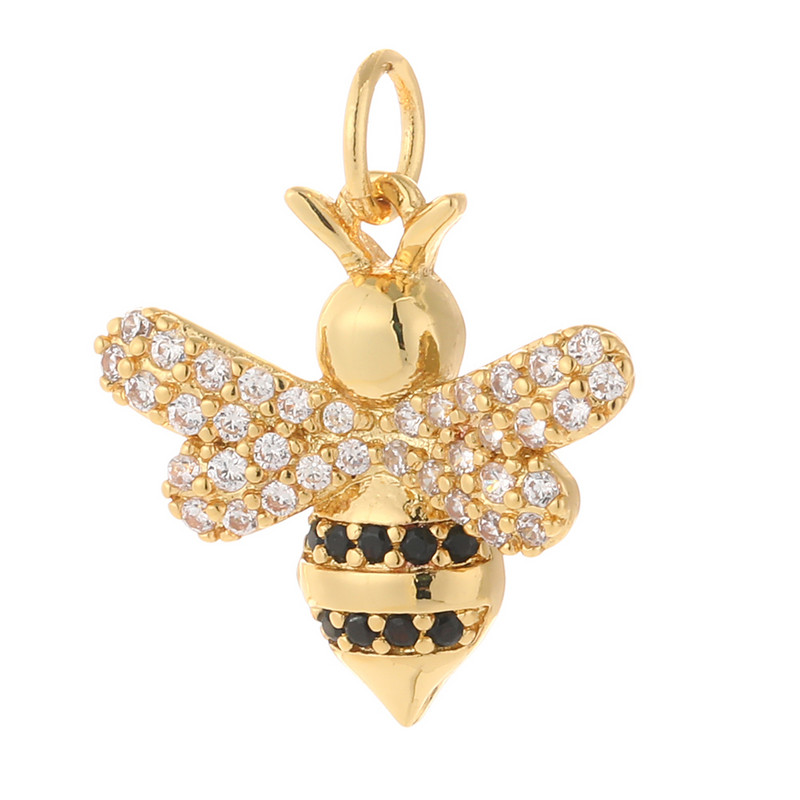 Charmuri cu șarpe de albină de culoare aurie pentru fabricarea de consumabile Animale leneșuri Breloc pentru cercei, colier, zirconiu CZ