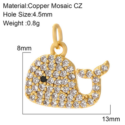 Mini farmec de culoare aurie de animale din viața marină pentru fabricarea de bijuterii.