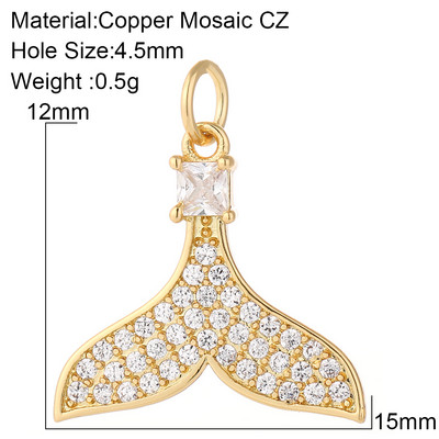 Mini farmec de culoare aurie de animale din viața marină pentru fabricarea de bijuterii.