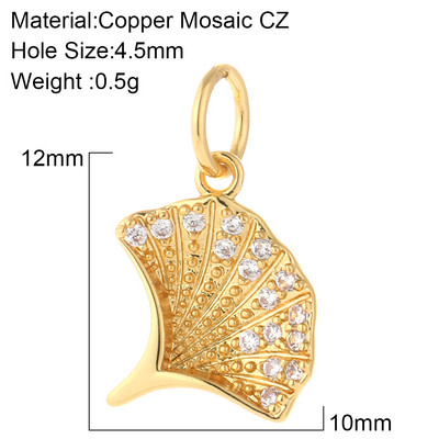 Mini farmec de culoare aurie de animale din viața marină pentru fabricarea de bijuterii.