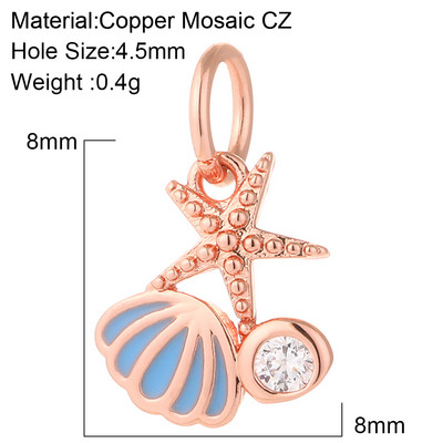 Mini farmec de culoare aurie de animale din viața marină pentru fabricarea de bijuterii.