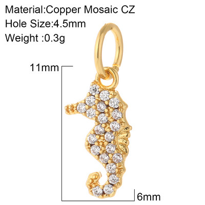 Mini farmec de culoare aurie de animale din viața marină pentru fabricarea de bijuterii.