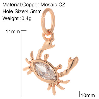 Mini farmec de culoare aurie de animale din viața marină pentru fabricarea de bijuterii.