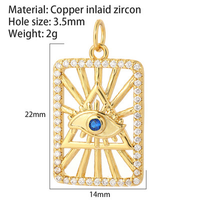Heart Love Charms για κοσμήματα Προμήθειες κατασκευής Star Evil Blue Eye Χρυσό επιμεταλλωμένο CZ Diy Σκουλαρίκια Μενταγιόν Γούρια για κοσμήματα