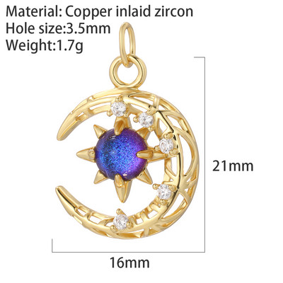Heart Love Charms για κοσμήματα Προμήθειες κατασκευής Star Evil Blue Eye Χρυσό επιμεταλλωμένο CZ Diy Σκουλαρίκια Μενταγιόν Γούρια για κοσμήματα