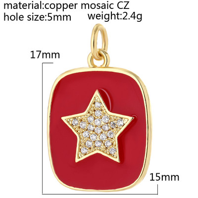 Heart Love Charms για κοσμήματα Προμήθειες κατασκευής Star Evil Blue Eye Χρυσό επιμεταλλωμένο CZ Diy Σκουλαρίκια Μενταγιόν Γούρια για κοσμήματα