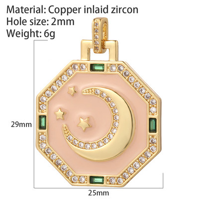 Oslikani emajlom Mjesec Zvijezda Privjesci za izradu nakita Privjesak zlatne boje Diy Naušnice Narukvica Ogrlica Privjesci Dodaci