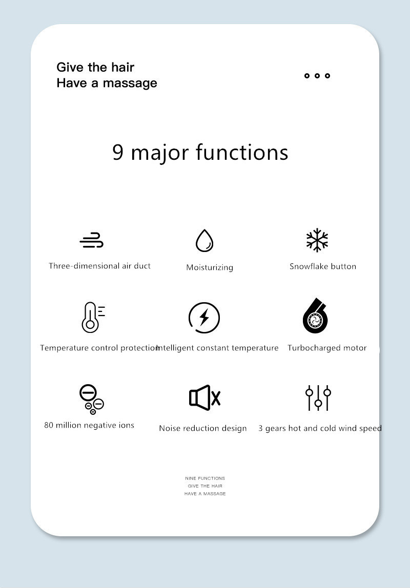 Profesionalno sušilo za kosu Snažni negativni ioni