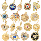 Evil Blue Eye Armsad Kõrvarõngad Amuletid Isetegija ripats Kaelakee Disainer Charms Telefon Kullavärvi Ehted Valmistamistarbed Kuri ripats