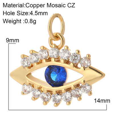 Evil Blue Eye Armsad Kõrvarõngad Amuletid Isetegija ripats Kaelakee Disainer Charms Telefon Kullavärvi Ehted Valmistamistarbed Kuri ripats