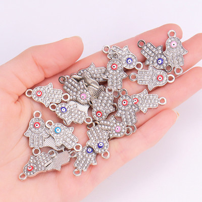 10 tk sulamist tsirkooniumoksiidi Türgi kreeka kurja silma võlusid kivist Famati konnektori käevõru ripats DIY ehete tarvik