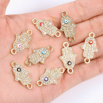 10 tk sulamist tsirkooniumoksiidi Türgi kreeka kurja silma võlusid kivist Famati konnektori käevõru ripats DIY ehete tarvik