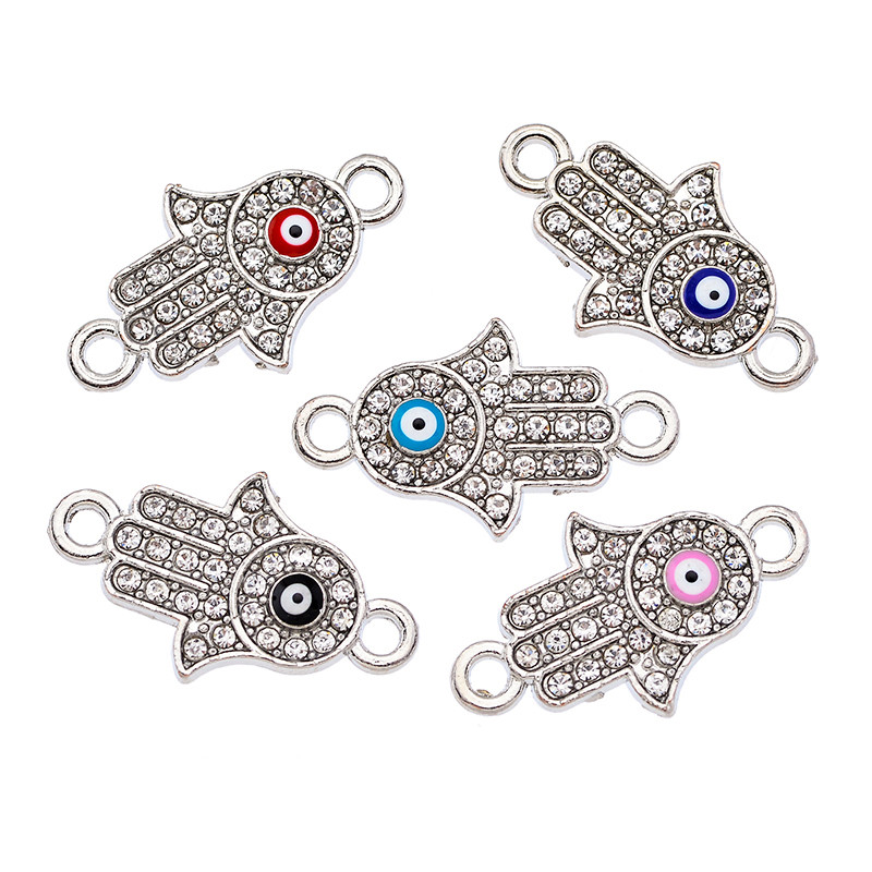 10 tk sulamist tsirkooniumoksiidi Türgi kreeka kurja silma võlusid kivist Famati konnektori käevõru ripats DIY ehete tarvik