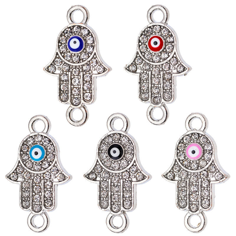 10 tk sulamist tsirkooniumoksiidi Türgi kreeka kurja silma võlusid kivist Famati konnektori käevõru ripats DIY ehete tarvik