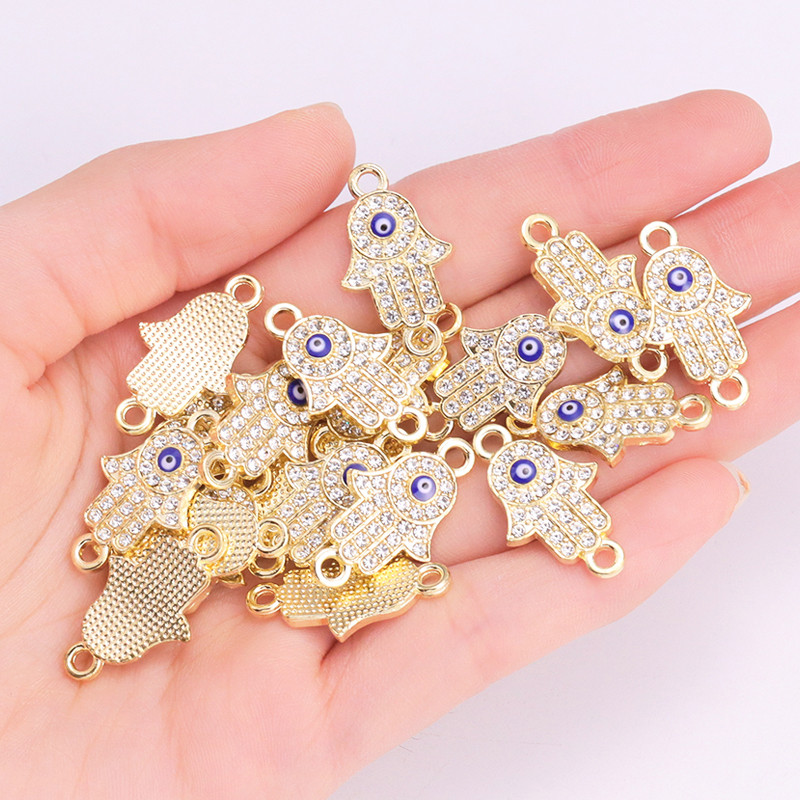 10 tk sulamist tsirkooniumoksiidi Türgi kreeka kurja silma võlusid kivist Famati konnektori käevõru ripats DIY ehete tarvik